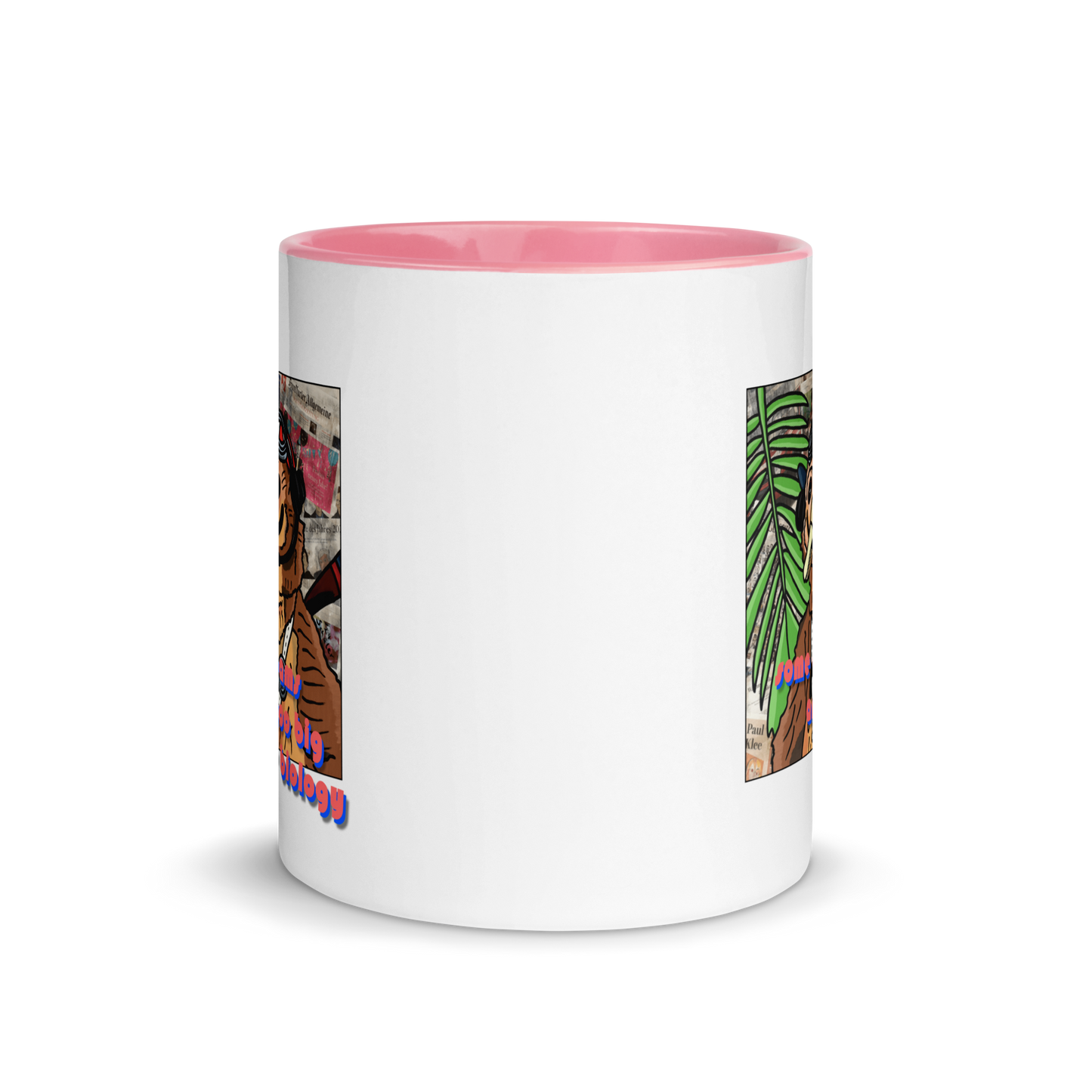 Kiwi Dreams: Weiße Tasse mit pinkem Inneren